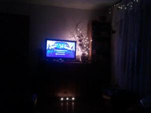 Telewizja i/lub zestaw kina domowego w obiekcie Apartament w Bieszczadach