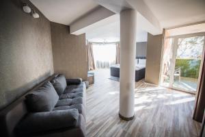 uma sala de estar com um sofá e uma cama em Vida Family Hotel em Vidin