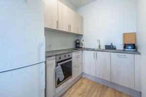 Kuchyň nebo kuchyňský kout v ubytování Nortia Apartments