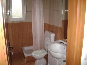 a bathroom with a toilet and a sink at Guesthouse Lopar (568) in Lopar +58 photos