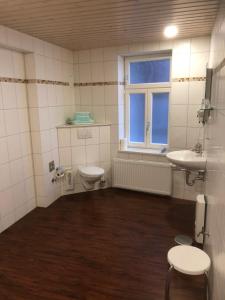 Kylpyhuone majoituspaikassa Pension Hansehof