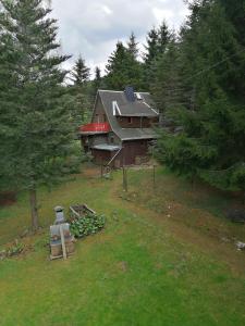 een groot huis midden in een bos bij Waldhaus, Ski- und Wanderhütte in Breitenbrunn