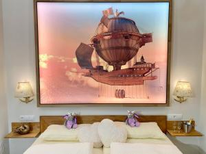 Uma cama ou camas num quarto em AVALON ideal gelegen zwischen Europapark und Rulantica
