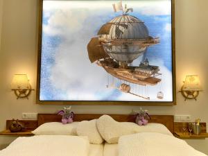Uma cama ou camas num quarto em AVALON ideal gelegen zwischen Europapark und Rulantica