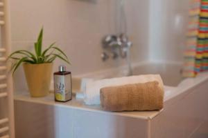 a bathroom counter with a roll of toilet paper on it at Apartment in Rijeka 38182 in Rijeka