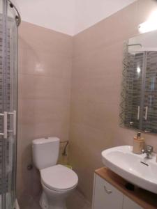 a bathroom with a toilet and a sink at Apartment in Umag/Istrien 37005 in Umag