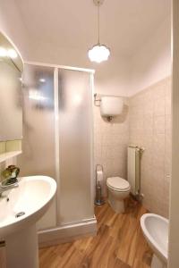 ein Bad mit einer Dusche, einem Waschbecken und einem WC in der Unterkunft Apartment in Montepulciano/Toskana 36647 in Montepulciano
