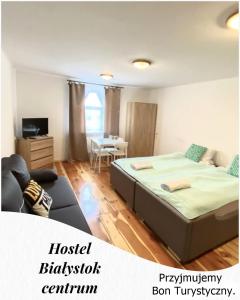 Posteľ alebo postele v izbe v ubytovaní Hostel Białystok Centrum
