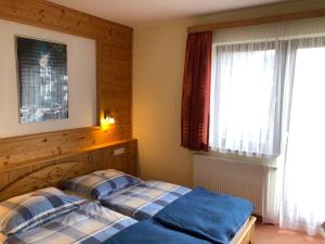 Schlafzimmer mit einem Bett und einem Fenster in der Unterkunft Ferienwohnung Staltner in Schladming