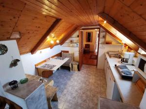 an overhead view of a kitchen in a tiny house at Apartment in Heviz/Balaton 18913 in Hévíz