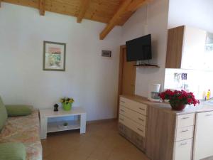 Il comprend un salon avec une télévision et une cuisine. dans l'établissement Holiday home in Krsan 34600, à Kršan
