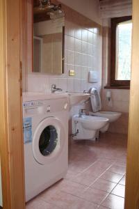Tiarno di SottoにあるHoliday home in Tiarno di Sotto 23505のバスルーム(洗濯機、シンク付)