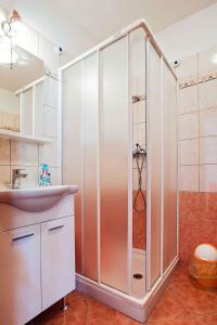 a bathroom with a shower and a sink at Studio Apartment in Vrsar I in Vrsar