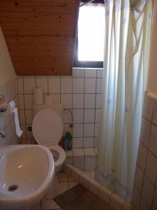ギェネシュディアーシュにあるApartment Gyenesdias 4のバスルーム(白いトイレ、シンク付)