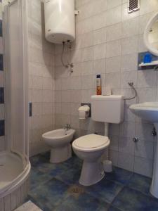 a bathroom with a toilet and a sink at Apartment in Valbandon/Istrien 11260 in Valbandon