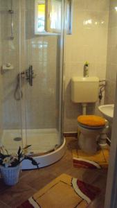 バラトンマーリアフュルドゥーにあるHoliday home in Balatonmariafürdo 19321のバスルーム(シャワー、トイレ、洗面台付)