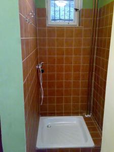 y baño con ducha y aseo. en Holiday home in Harrachov 2311, en Harrachov