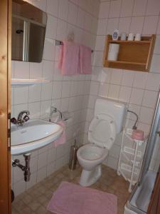 a bathroom with a toilet and a sink at Apartment Strobl 1 in Strobl