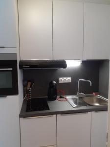 Kuchyň nebo kuchyňský kout v ubytování appartement vue mer