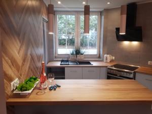 Kuchyňa alebo kuchynka v ubytovaní Apartamenty Paszkówka