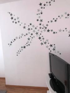 Televízia a/alebo spoločenská miestnosť v ubytovaní Apartament i pokoje Szalawa