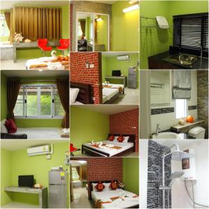 eine Collage mit verschiedenen Fotos eines Zimmers mit Grün in der Unterkunft Amazon Resort in Surat Thani + 76 Fotos