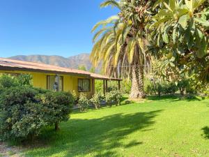 a house with a palm tree in a yard at Paine - Hermosa Parcela de Agrado in Santiago