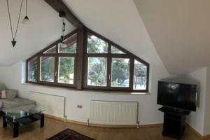 TV a/nebo společenská místnost v ubytování Ferienwohnung Appartement Am Schilf XL
