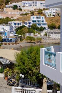 a view of a city from a balcony of a building at Maistrali in Astypalaia