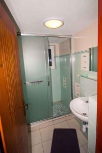 a bathroom with a shower and a sink at Holiday home Podbanske - Hohe Tatra 26186 in Pribylina