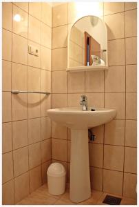 y baño con lavabo y espejo. en Apartment in Slatine with sea view, terrace, air conditioning, Wi-Fi (4782-2), en Slatine