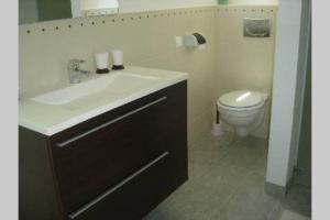 een badkamer met een wastafel en een toilet bij L'Annexe in Menton +26 foto's