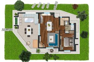 Planul etajului la Anemone Villa, Sani Luxury Villas collection