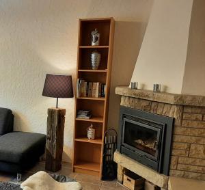 Posezení v ubytování Apartment am Bikepark mit Kamin und Sauna