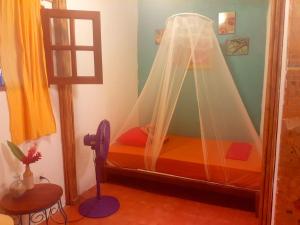 Un pat sau paturi într-o cameră la Macondo Hostel