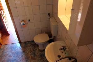 a small bathroom with a toilet and a sink at One-Bedroom Holiday Home in Povile I in Povile