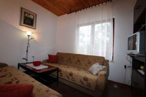 ein Wohnzimmer mit einer Couch und einem Fenster in der Unterkunft Apartment in Silo - Insel Krk 13562 in Šilo