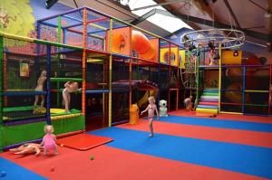 a group of children playing in an indoor playground at Chalet Mariënberg in Mariënberg