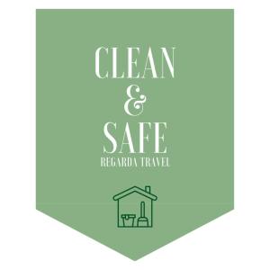 a logo for a clean and safe backyard trailer at APARTMENTS BLUE VIEW - Regarda Travel in Bardolino