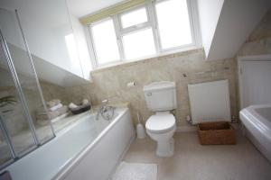 een badkamer met een toilet, een bad en een wastafel bij The Brick Kilns in Norwich