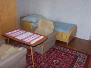 シオーフォクにあるApartment in Siofok/Balaton 20006のソファとベッド付きの小さな部屋です。