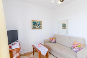 a living room with a couch and a tv at Apartments Nicol in Dubrovnik