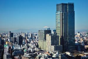a view of a large city with a tall skyscraper at ANA InterContinental Tokyo by IHG in Tokyo