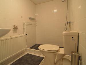 ein weißes Badezimmer mit Toilette und Waschbecken in der Unterkunft Farmhouse in Dalfsen near Forest Trails in Dalfsen + 29 Fotos