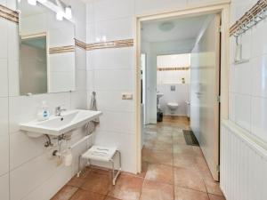 a bathroom with a sink and a toilet at Farmhouse in Eastermar near De Leijen River in Hoogzand