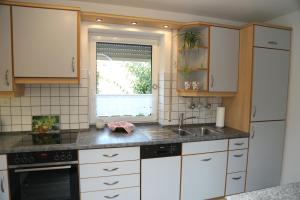 Kuchyň nebo kuchyňský kout v ubytování FeWo "Regnitztraum" in Forchheim - 3-Zimmer-Apartment - 2 Schlafzimmer