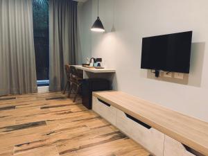 TV a/nebo společenská místnost v ubytování 日月潭五船民宿 5Boat B&B
