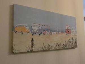 a painting of cars on a wall at Hurst Dene Aparthotel in Swansea