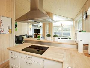 Fæbækにある4 person holiday home in Tranek rのキッチン(コンロ付)