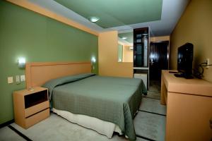ein Schlafzimmer mit einem Bett und einem TV in der Unterkunft Safari Natal Beach Hotel in Natal